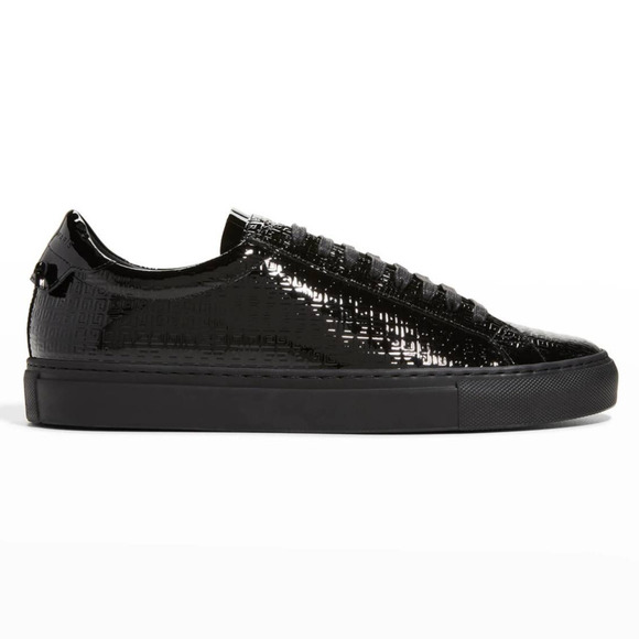 Givenchy Women's Urban Street Allover Logo Monogram Black Patent Leather Sneaker - Picture 3 of 16